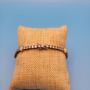 Modern SUN BR Glass and Ethiopian Opal Tennis Bracelet